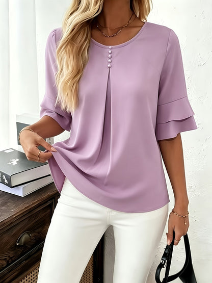 Women's Layered Ruffle Sleeve Blouse