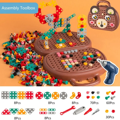 Children Electric Drill Puzzle Creativity Toolbox