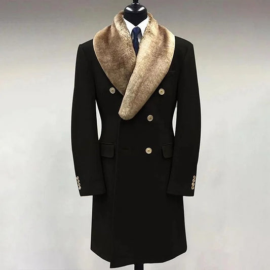 Casual Fashion Fur Lapel Collar Graphic Pattern Long Sleeve Coat