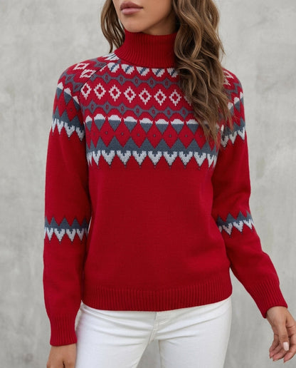 Ingrid | Women's Fair Isle Turtleneck Sweater