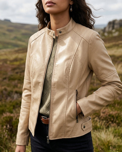 Nadia | Women's Cropped Faux Leather Jacket