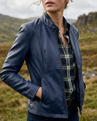 Nadia | Women's Cropped Faux Leather Jacket