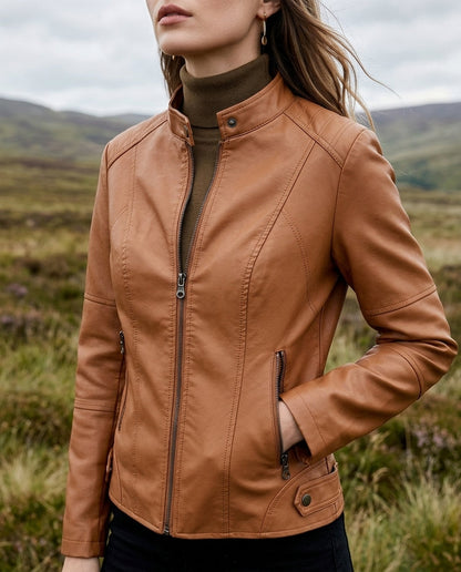 Nadia | Women's Cropped Faux Leather Jacket