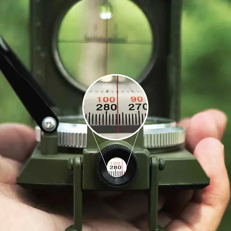 Multifunctional Military Aiming Navigation Compass with Inclinometer and Carrying Pouch