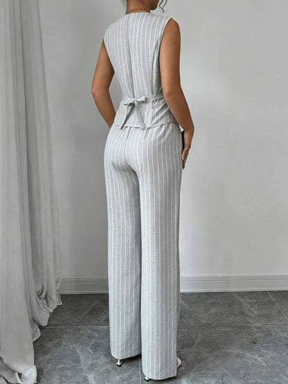 Audrey | Women's Pinstripe Waistcoat & Trouser Set