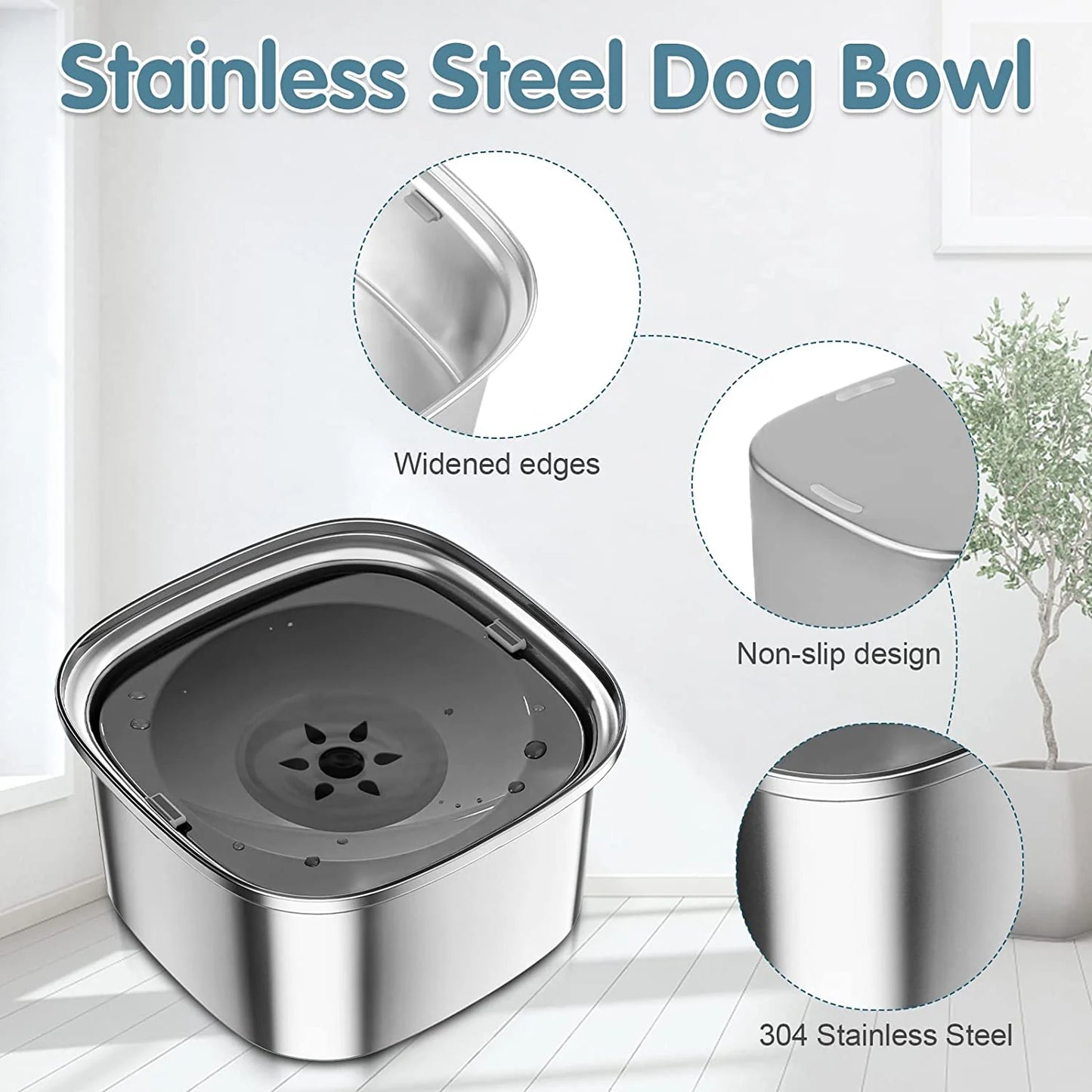 PHONERY SPLASHSHIELD SPILL PROOF WATER BOWL FOR LARGE DOGS