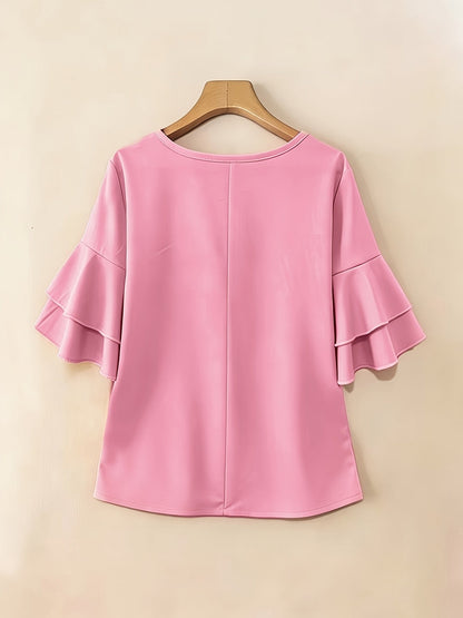 Women's Layered Ruffle Sleeve Blouse