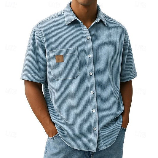 Men's Short Sleeve Corduroy Shirt