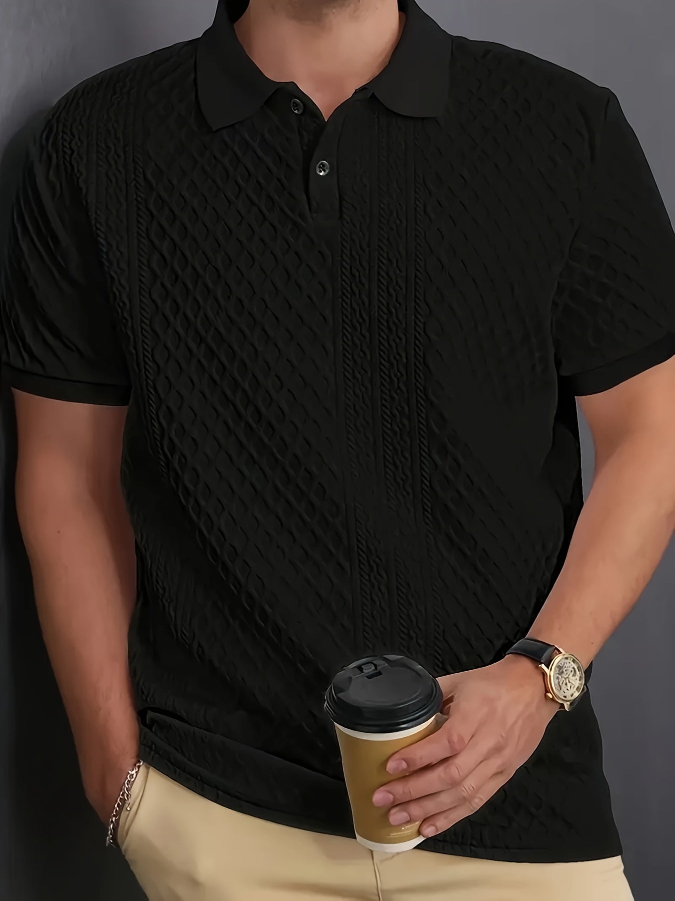 Nathaniel | Men's Textured Polo Shirt