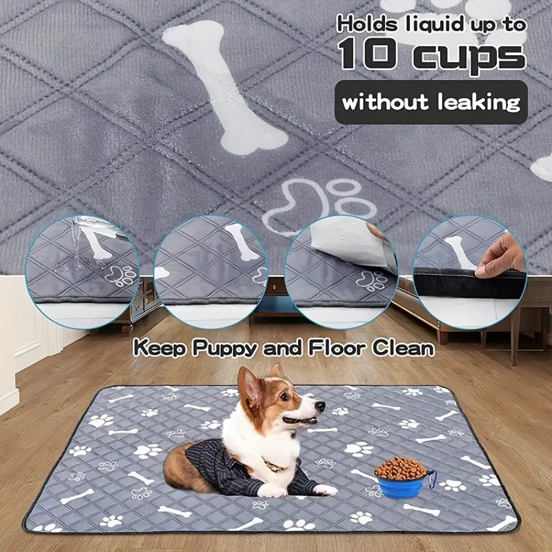 Super Absorbent Reusable Dog Pee Pads - Non-Slip and Washable Potty Training Mat