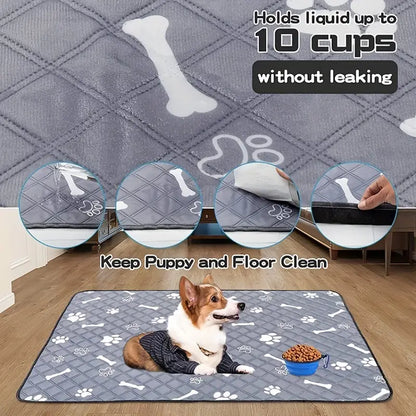 Super Absorbent Reusable Dog Pee Pads - Non-Slip and Washable Potty Training Mat