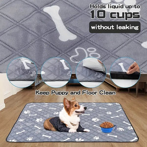 Super Absorbent Reusable Dog Pee Pads - Non-Slip and Washable Potty Training Mat