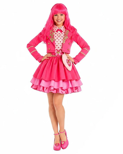 Girls Pink Princess Costume Movie 5 Jacket Shirt Skirt and Bag 4pcs Full Set for Cosplay Events