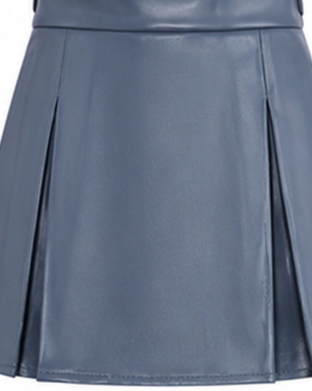 Wonderland Princess Chloe Costume Blue PU Leather Jacket Skirt Shirt with Leggings and Gloves 5pcs Outfit for Cosplay Party