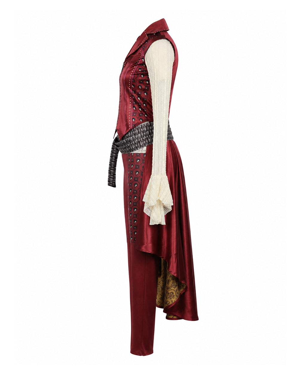 Wonderland Captain's Daughter Costume Hook Pirate Princess Cape Vest Pants Shirt and Accessories for Halloween Party