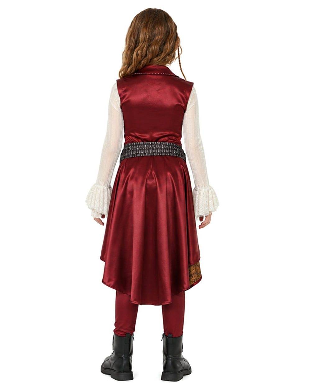 Wonderland Captain's Daughter Costume Hook Pirate Princess Cape Vest Pants Shirt and Accessories for Halloween Party