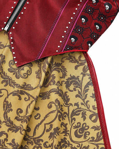 Wonderland Captain's Daughter Costume Hook Pirate Princess Cape Vest Pants Shirt and Accessories for Halloween Party