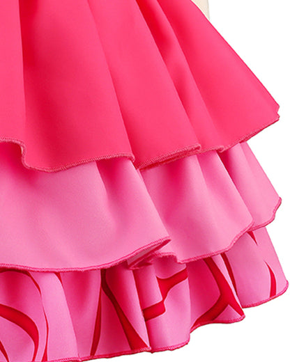 Girls Pink Princess Costume Movie 5 Jacket Shirt Skirt and Bag 4pcs Full Set for Cosplay Events