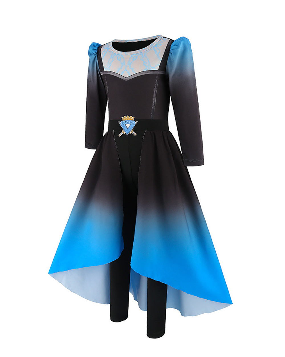 Kids Princess Chloe Charming Costume Wicked Wonderland Blue and Black Tops Pants with Skirt Set