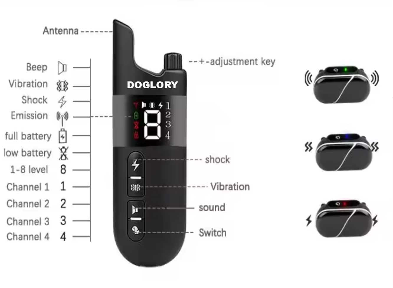 Dog Training Collar Rechargeable ipx7 waterproof-913-2000ft