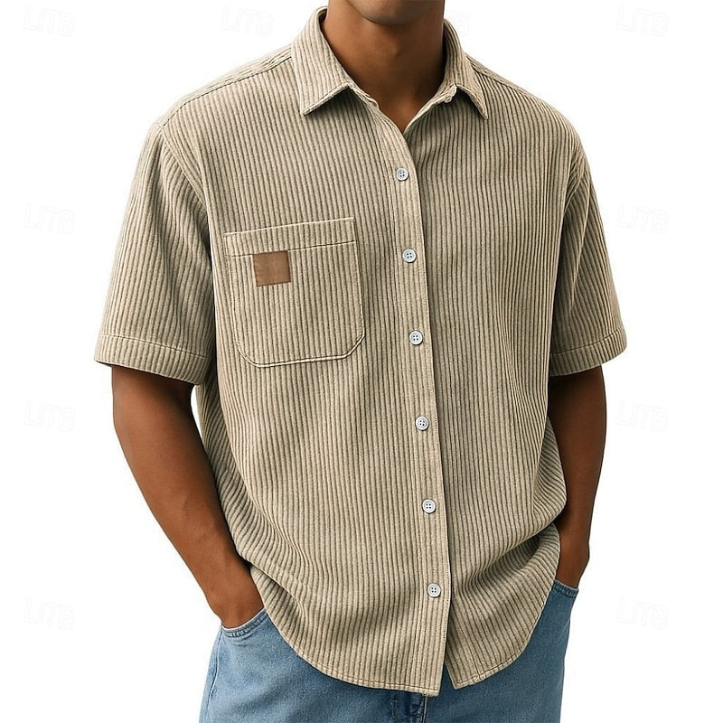 Men's Short Sleeve Corduroy Shirt