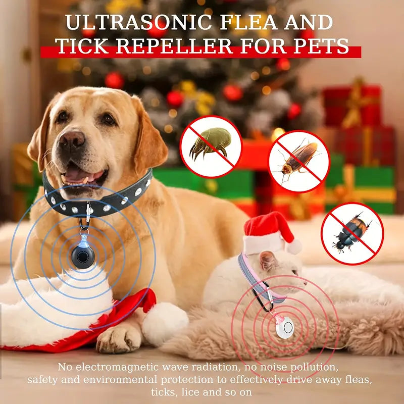 Ultrasonic Flea & Tick Repeller Collar for Pets - Automatic Pest Flea and Tick Prevention Collar for Cats and Dogs