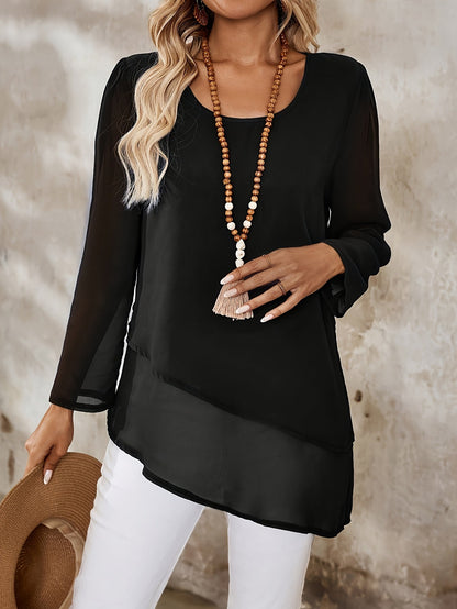 Women's Double-Layer Chiffon Blouse