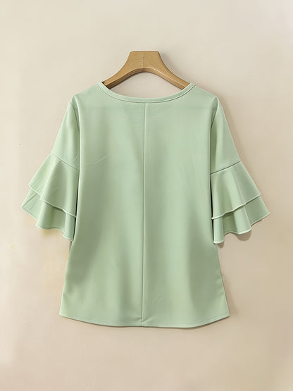 Women's Layered Ruffle Sleeve Blouse