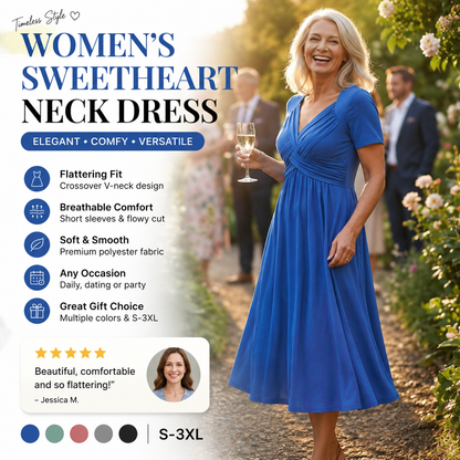 Flowy V-Neck Midi Dress – Soft & Breathable