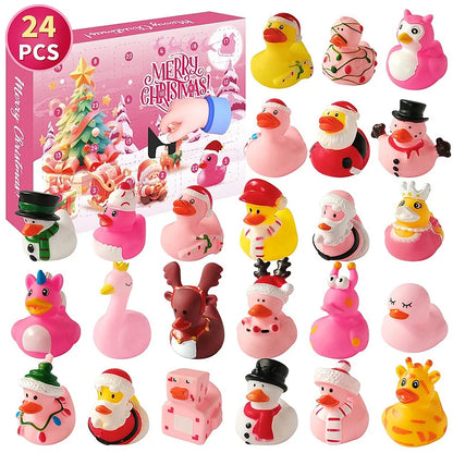 24 Pcs Countdown Christmas Rubber Ducks Advent Calendar