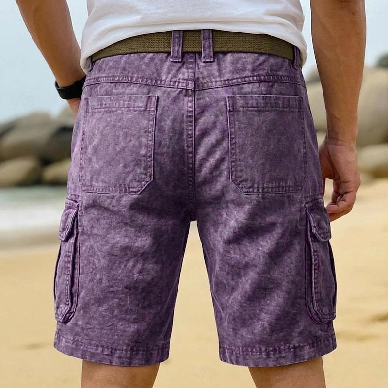 Men's Washed Cotton Cargo Shorts