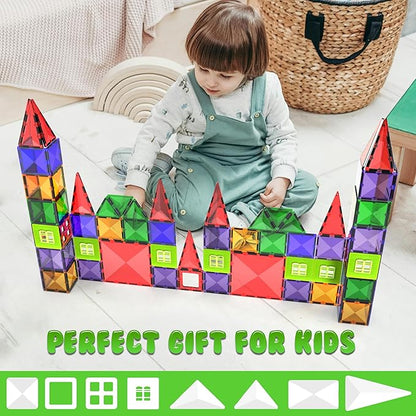 Magnetic Building Tiles - 64 Pcs or 119 Pcs - STEM Blocks