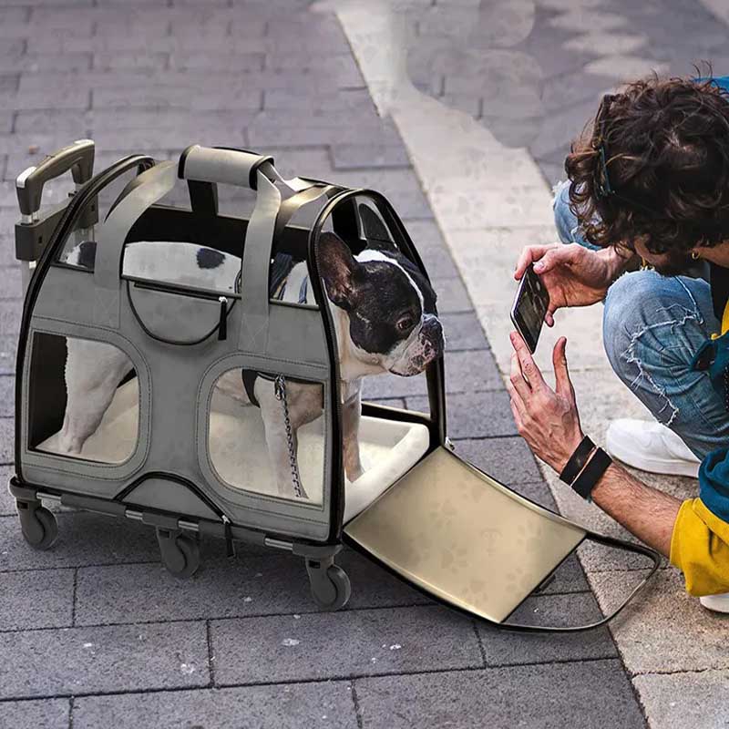 Luxury Rider™ Pet Carrier with Removable Wheels and Telescopic Handle