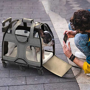 Luxury Rider™ Pet Carrier with Removable Wheels and Telescopic Handle