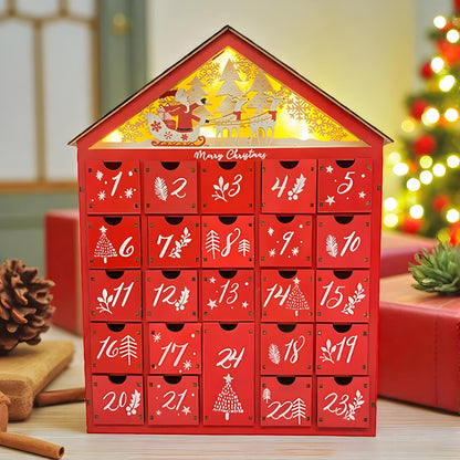 Wooden Christmas Advent Calendar with LED