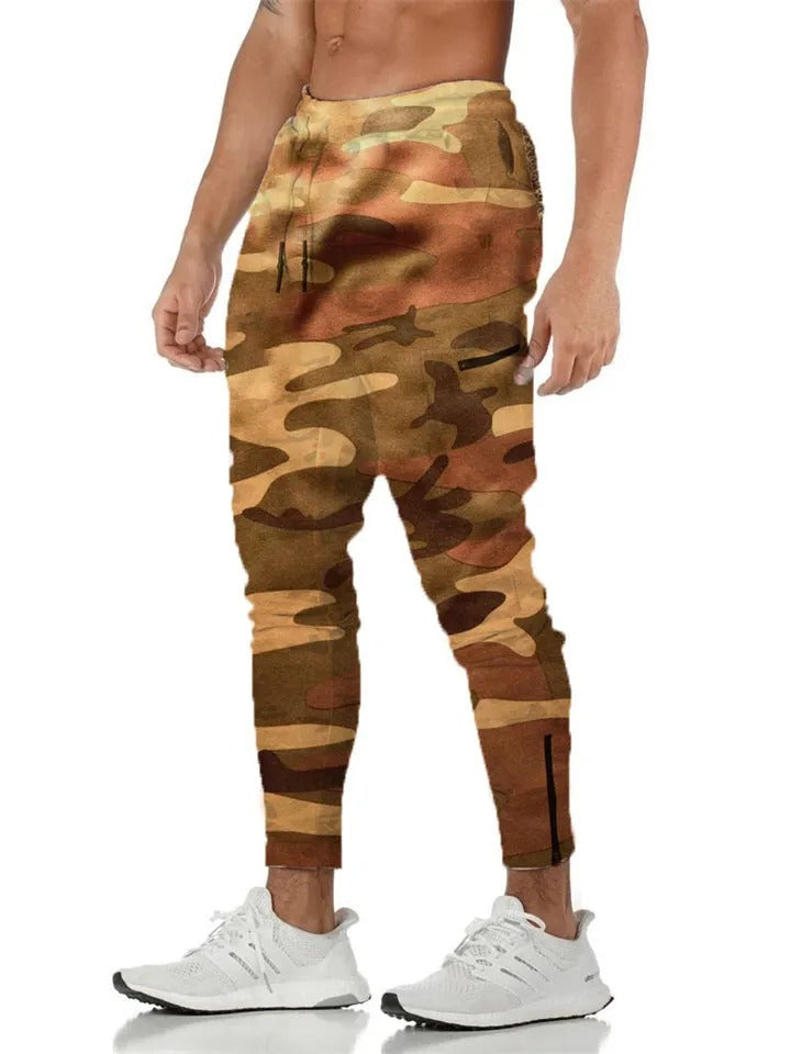 Men's Solid Camouflage Exercise Running Training Pants