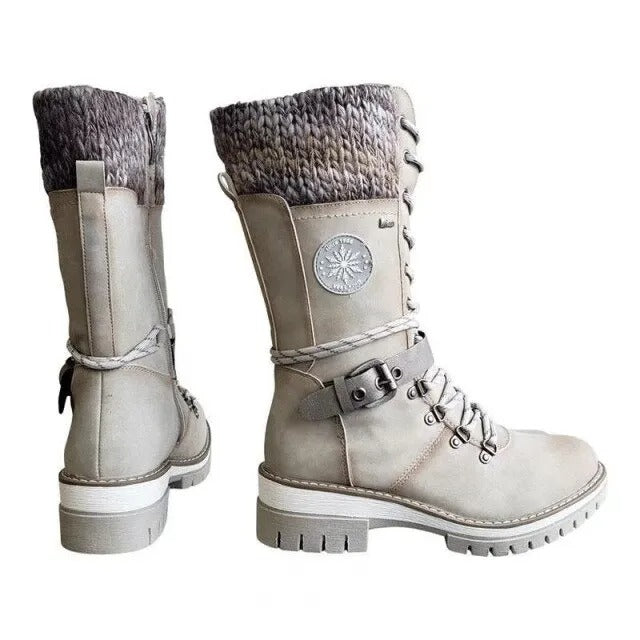 Women Orthopedic Boots Mid-Calf Buckle