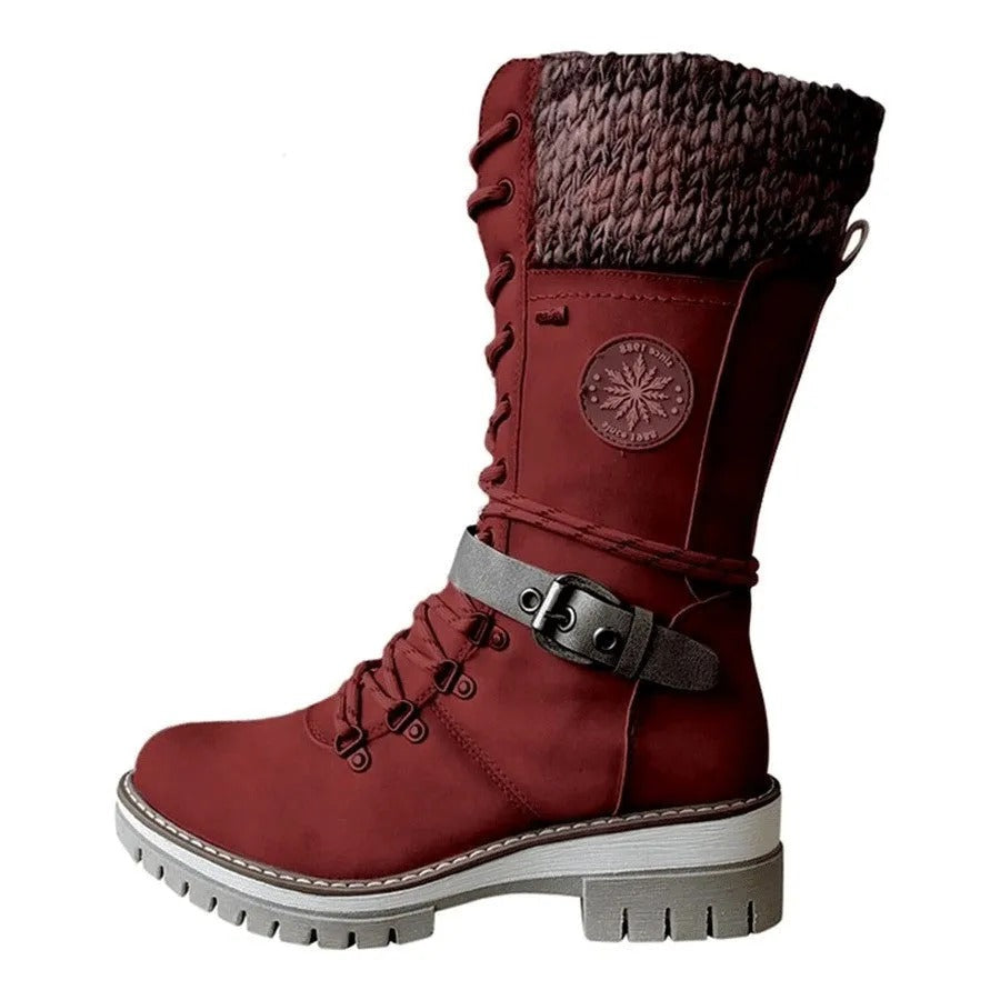 Women Orthopedic Boots Mid-Calf Buckle