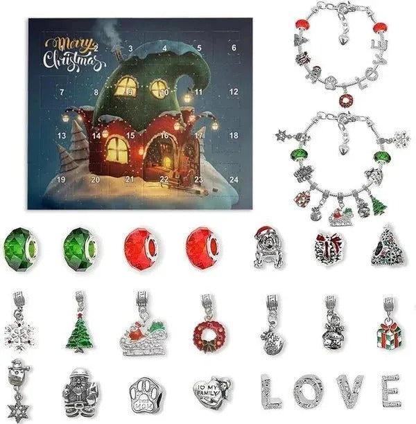 DIY 24 Days Countdown Calendar DIY Christmas Advent Calendar Bracelets Set