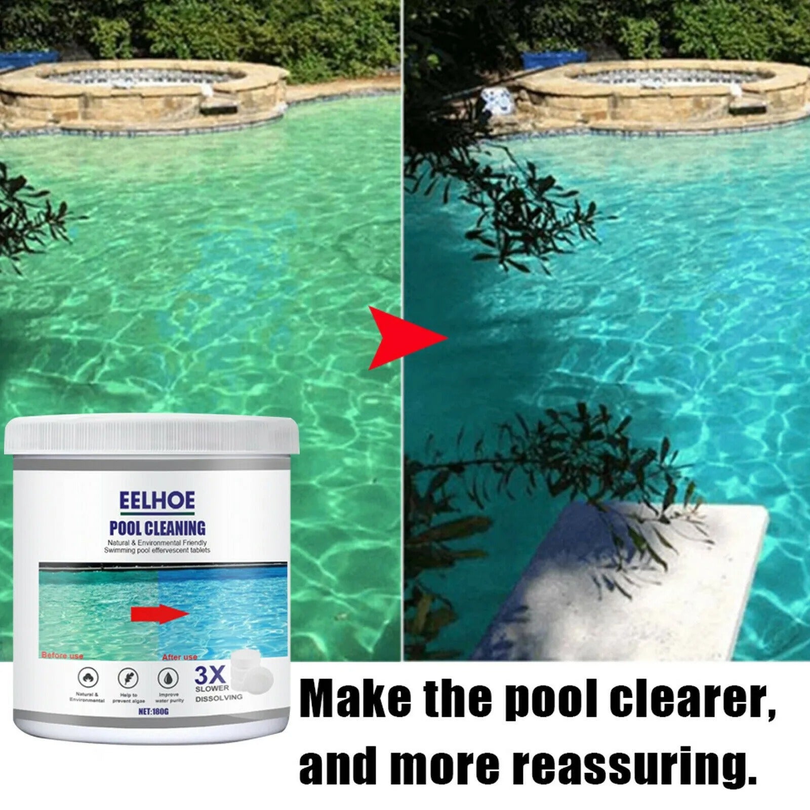 Pool Cleaning effervescent tablets ➕ Floating Pool Chlorine Floater