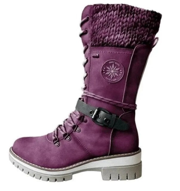 Women Orthopedic Boots Mid-Calf Buckle