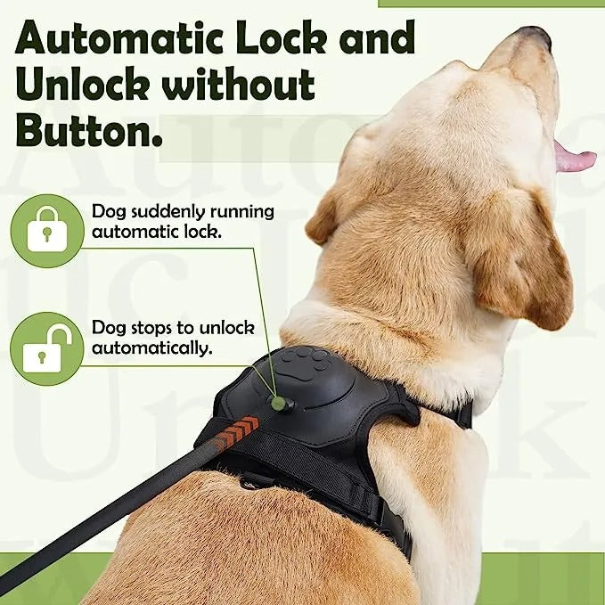 Dog Harness And Retractable Leash Set All-In-One