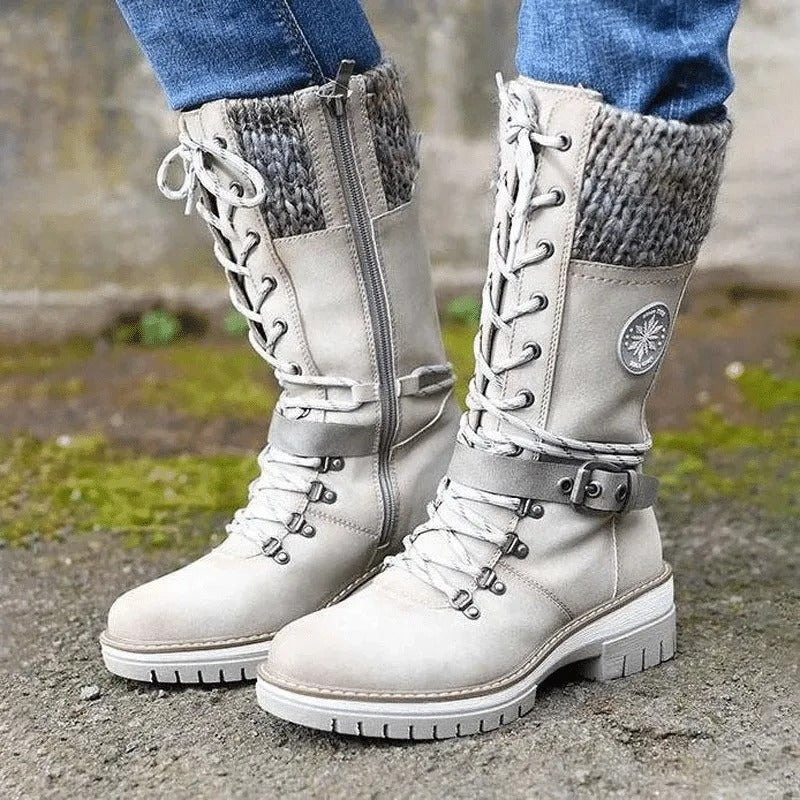 Women Orthopedic Boots Mid-Calf Buckle