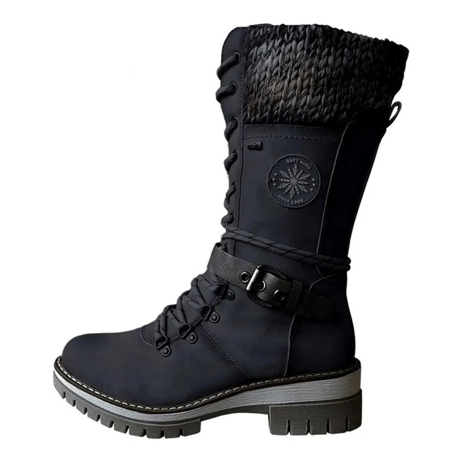 Women Orthopedic Boots Mid-Calf Buckle