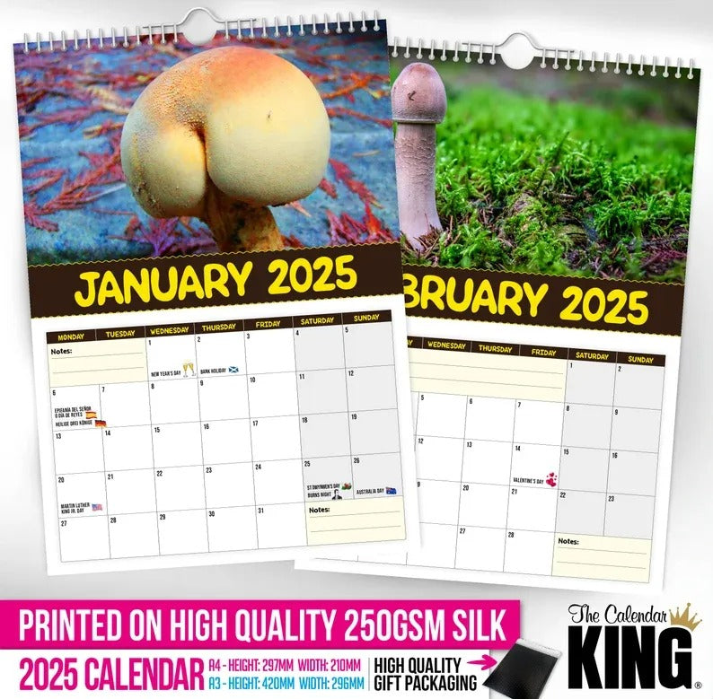 World's Greatest Mushrooms - 2025 Wall Calendar