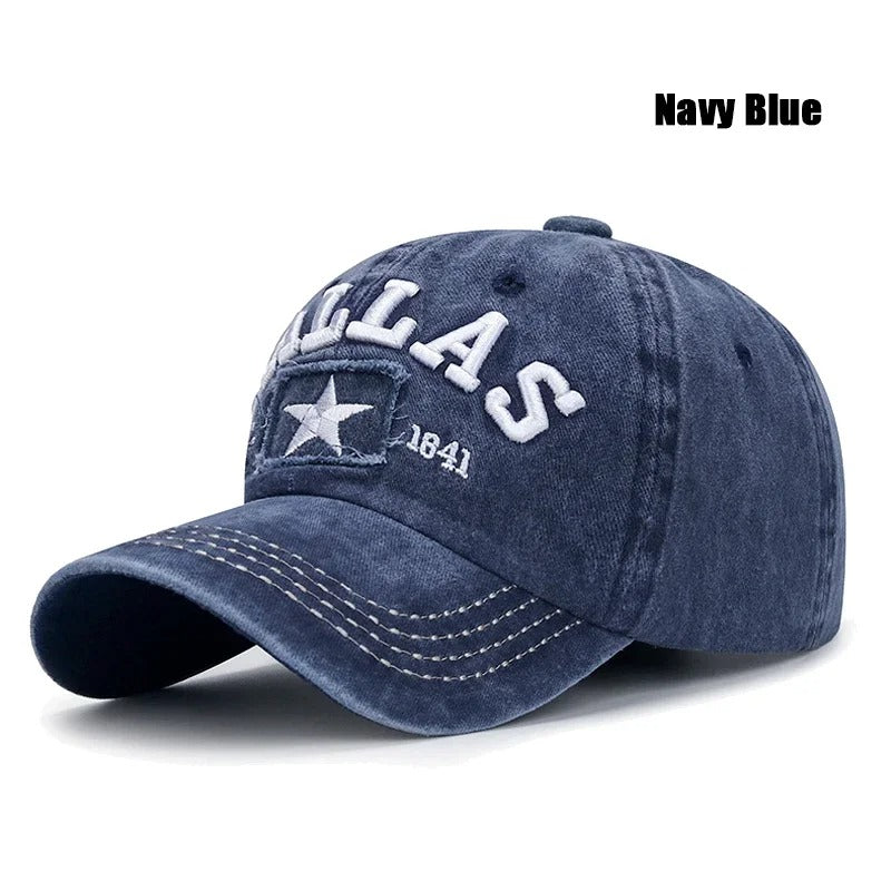 Unisex Dallas Embroidered Baseball Cap with Adjustable Snapback, Multiple Color Options