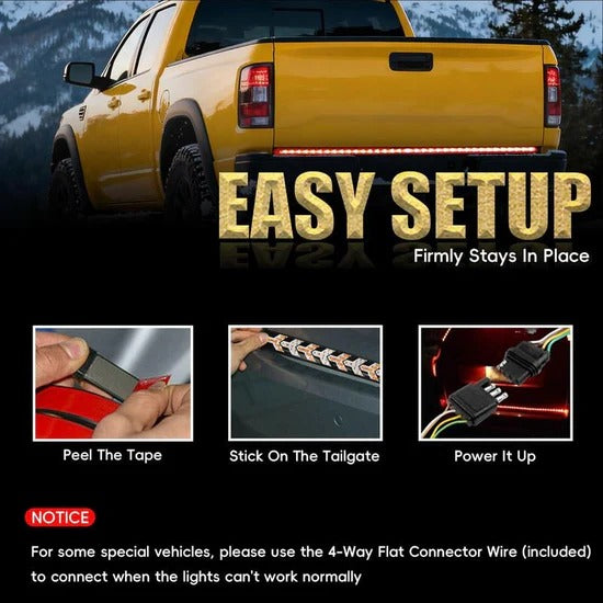 60-Inch LED Tailgate Light Bar Strip for Pickup Trucks