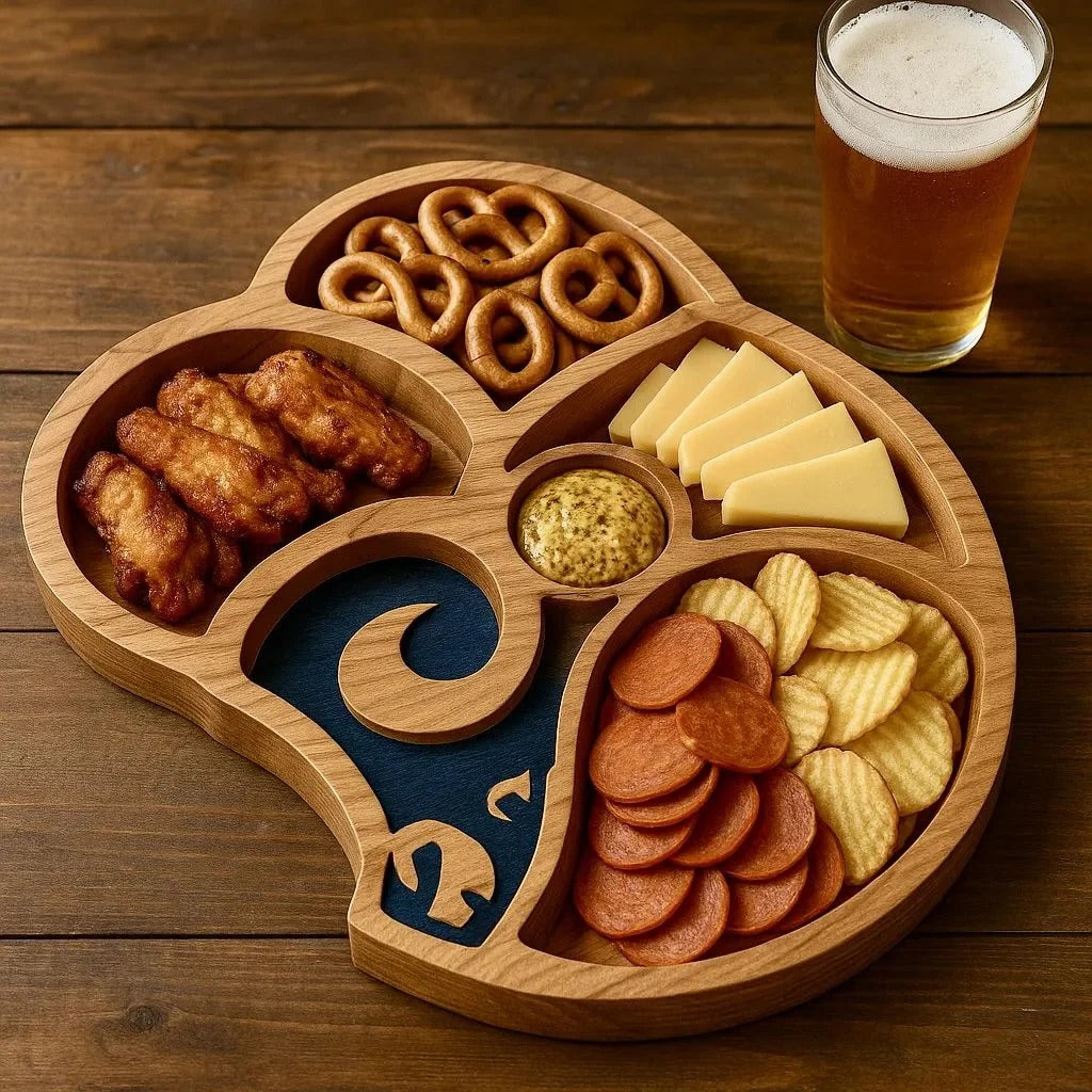 Team Legacy Wooden Charcuterie Board – Game Day Platter