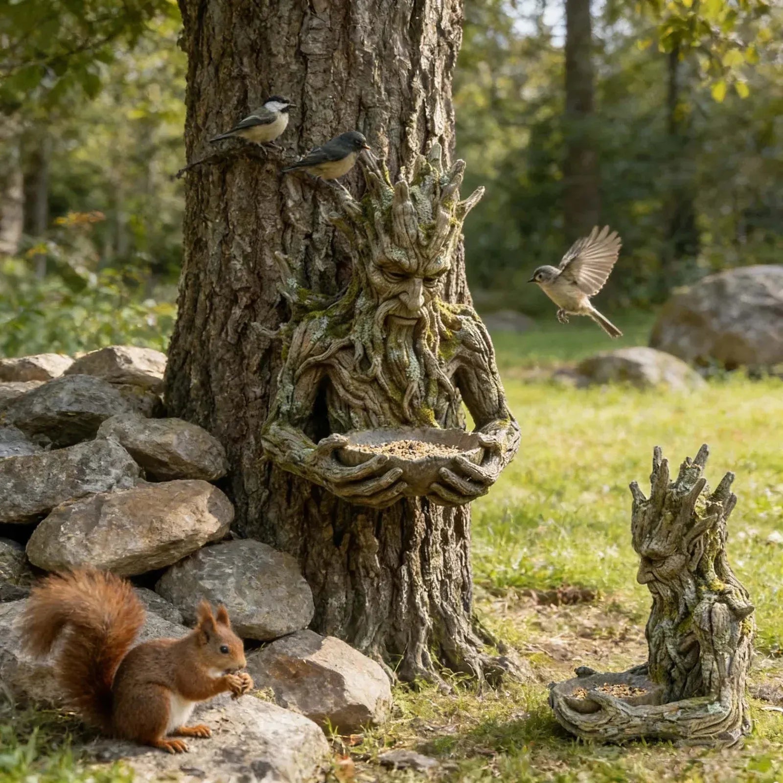 The Quiet Offering A Tree-Integrated Bird Feeding Sculpture