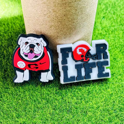 6-Piece  Georgia Bulldogs Football Shoe Charms Set – Sport-Themed PVC Accessories for Clogs, Bracelets & Wristbands